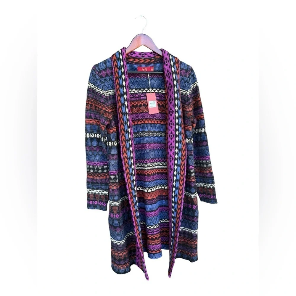 NEW Tigerlily Women’s Multicolor Open Front Cardigan Boho Chic Medium MSRP $299 - Picture 2 of 9
